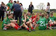 24 April 2010; Dejected St Leo’s players at the end of the game. Tesco All-Ireland Junior A Post Primary Schools Final, St Patrick’s Academy, Dungannon v St Leo’s, Carlow, Gaelic Grounds, Drogheda, Co. Louth. Photo by Sportsfile