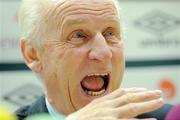 26 April 2010; Republic of Ireland manager Giovanni Trapattoni speaking during a senior training camp announcement. FAI Headquarters, Abbotstown, Dublin. Photo by Sportsfile