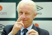 26 April 2010; Republic of Ireland manager Giovanni Trapattoni speaking during a senior training camp announcement. FAI Headquarters, Abbotstown, Dublin. Photo by Sportsfile