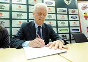 26 April 2010; Republic of Ireland manager Giovanni Trapattoni during a senior training camp announcement. FAI Headquarters, Abbotstown, Dublin. Photo by Sportsfile