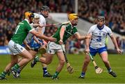 17 April 2016; Tom Morrissey and James Ryan, Limerick, in action against Shane Bennett, left, Kevin Moran, and Jake Dillon, Waterford. Allianz Hurling League, Division 1, semi-final, Waterford v Limerick. Semple Stadium, Thurles, Co. Tipperary. Picture credit: Ray McManus / SPORTSFILE