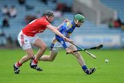 28 April 2010; David Butler, Tipperary, in action against Keith Buckley, Cork. ESB GAA Munster Minor Hurling Championship Quarter-Final, Cork v Tipperary, Pairc Ui Chaoimh, Cork. Picture credit: Matt Browne / SPORTSFILE