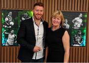 18 April 2016; Daniel McKenna, DKIT, and mother Ann McKenna, Emyvale, Co. Monaghan, after collecting his Independent.ie Football Rising Stars Award. Independent.ie Football Rising Stars Awards. Croke Park, Dublin. Picture credit: Seb Daly / SPORTSFILE