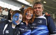 1 May 2010; Leinster supporters Joseph, left, Mary and Joe Walsh, from Churchtown in Dublin at the game. Heineken Cup Semi-Final, Toulouse v Leinster, Le Stadium Municipal, Toulouse, France. Picture credit: Brendan Moran / SPORTSFILE