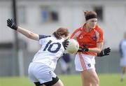 2 May 2010; Maebh Moriarty, Armagh, in action against Deidre Gatley, Kildare. Bord Gais Energy Ladies National Football League Division 2 Semi-Final Replay, Armagh v Kildare, St Peregrines, Mulhuddart, Dublin. Picture credit: Oliver McVeigh / SPORTSFILE