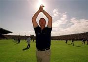 3 June 2001; Tipperary manager Nicky English celebrates at the final whistle following his side's victory in the Guinness Munster Senior Hurling Championship Semi-Final match between Tipperary and Clare at Páirc Uí Chaoimh in Cork. Photo by Brendan Moran/Sportsfile