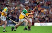 10 June 2001; Barry Whelahan of Offaly in action against Henry Shefflin of Kilkenny during the Guinness Leinster Senior Hurling Championship Semi-Final match between Kilkenny and Offaly at Croke Park in Dublin. Photo by Ray McManus/Sportsfile