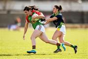 23 April 2016; Rachel Kearns, Mayo, is tackled by Cassandra Buckley, Kerry. Lidl Ladies Football National League, Division 1, semi-final, Mayo v Kerry. St Brendan's Park, Birr, Co. Offaly. Picture credit: Ramsey Cardy / SPORTSFILE