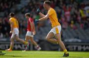 23 April 2016; Mathew Fitzpatrick celebrates after scoring a goal for Antrim in the 31st minute. Allianz Football League, Division 4, Final, Louth v Antrim. Croke Park, Dublin. Picture credit: Ray McManus / SPORTSFILE