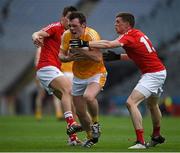 23 April 2016; James Laverty, Antrim, in action against Conal McKeever, right, and Pádraig Rath, Louth. Allianz Football League, Division 4, Final, Louth v Antrim. Croke Park, Dublin. Picture credit: Ray McManus / SPORTSFILE