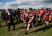 23 April 2016; Tullamore players dejected after the game. Bank of Ireland Leinster Women's Paul Flood Cup Final, Tullamore v Edenderry. Cill Dara RFC, Kildare. Picture credit: Sam Barnes / SPORTSFILE