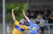 5 May 2010; Podge Collins, Clare, in action against Brian Stapleton, Tipperary. ESB GAA Munster Minor Hurling Championship Semi-Final Playoff, Tipperary v Clare, Cusack Park, Ennis, Co. Clare. Picture credit: Diarmuid Greene / SPORTSFILE