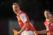 7 May 2010; Patrick's Athletic's Paul Byrne celebrates after scoring his side's first goal. Airtricity League Premier Division, St Patrick's Athletic v Dundalk, Richmond Park, Inchicore, Dublin. Picture credit: David Maher / SPORTSFILE