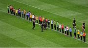 24 April 2016; A view of the Laochra entertainment performance after the Allianz Football League Final. Allianz Football League Finals, Croke Park, Dublin. Picture credit: Dáire Brennan / SPORTSFILE