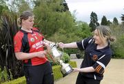 10 May 2010; Pictured at the Ulster Senior Football & Ladies Football Championships Launch are Kyla Trainor, Down and Mairaid McParland, Armagh. Belfast Castle, Belfast, Co. Antrim. Picture credit: Oliver McVeigh / SPORTSFILE
