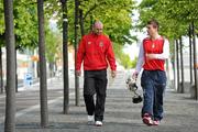 12 May 2010; Paul Keegan, left, Bohemians and Vinny Faherty, St. Patrick's Athletic, during a photocall ahead of their Setanta Sports Cup Final on Saturday. IFSC, Dublin. Picture credit: David Maher / SPORTSFILE