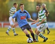 14 May 2010; Danny Murphy, Shamrock Rovers, in action against Dwayne Wilson, UCD. Airtricity League, Premier Division, UCD v Shamrock Rovers, UCD Bowl, Belfield, Dublin. Picture credit: Barry Cregg / SPORTSFILE
