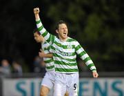 14 May 2010; Gary Twigg, Shamrock Rovers, celebrates after scoring his side's second goal. Airtricity League, Premier Division, UCD v Shamrock Rovers, UCD Bowl, Belfield, Dublin. Picture credit: David Maher / SPORTSFILE