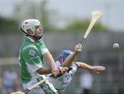 15 May 2010; Richard O'Connell, London, in action against Sean Leonard, Monaghan. Ulster GAA Hurling Senior Championship Second Round, London v Monaghan, Casement Park, Belfast. Picture credit: Oliver McVeigh / SPORTSFILE