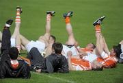 15 May 2010; The Armagh team during their warm down. Ulster GAA Hurling Senior Championship Second Round, Armagh v Tyrone, Casement Park, Belfast. Picture credit: Oliver McVeigh / SPORTSFILE