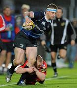 15 May 2010; Jamie Heaslip, Leinster, is tackled by Keith Earls, Munster. Celtic League Semi-Final, Leinster v Munster, RDS, Dublin. Picture credit: Matt Browne / SPORTSFILE
