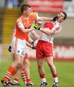 16 May 2010; James King, Armagh, gets involved in an altercation with Fintan Bell, Derry. ESB Ulster GAA Football Minor Championship, Derry v Armagh, Celtic Park, Derry. Photo by Sportsfile