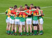 16 May 2010; Thomas Walsh, Carlow, centre, in the team huddle before the game against Wicklow. Leinster GAA Football Senior Championship Preliminary Round, Wicklow v Carlow, O'Moore Park, Portlaoise, Co. Laoise. Picture credit: Matt Browne / SPORTSFILE