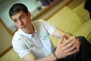 16 May 2010; Republic of Ireland's Greg Cunningham during a squad media mixed zone ahead of their forthcoming training camp and international friendlies against Paraguay and Algeria. Talbot and Martello Room, Grand Hotel, Malahide, Dublin. Picture credit: David Maher / SPORTSFILE