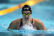 29 April 2016; Sibylle Granicher, Aarefisch SC, Switzerland, competing in the Women's 100m Breaststroke Heat 4. Irish Open Long Course Swimming Championships, National Aquatic Centre, National Sports Campus, Abbotstown, Dublin. Picture credit: Sam Barnes / SPORTSFILE