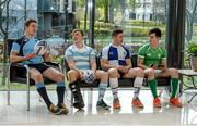 29 April 2016; Pictured at the launch of Sports Surgery Clinic’s pilot study to assess the effects of rehabilitation post concussion in adolescent rugby players and the development of a Concussion Passport screening service are Senior cup players from left, Scott Penny, St Michael's College, Liam Turner, Blackrock College, Jordan Larmour, St Andrews College and Micheál O'Kennedy, Gonzaga College. Sports Surgery Clinic, Santry Demesne, Dublin 9.  Picture credit: Piaras Ó Mídheach / SPORTSFILE