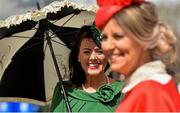 29 April 2016; Racegoer Anna Ryan, from Thurles, Co. Tipperary, ahead of the races. Punchestown, Co. Kildare. Picture credit: Cody Glenn / SPORTSFILE