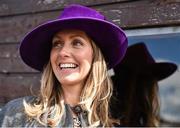 29 April 2016; Racegoer Claire McNally, from Newbridge, Co. Kildare, ahead of the races. Punchestown, Co. Kildare. Picture credit: Cody Glenn / SPORTSFILE