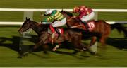 29 April 2016; No Comment, left, with Jamie Codd up, races alongside Monalee, right, with David Roche up, who finished second, on their way to winning the Racing FX Flat Race. Punchestown, Co. Kildare. Picture credit: Seb Daly / SPORTSFILE