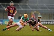 1 May 2016; Gary Greville, Westmeath, in action against Colin Egan, Offaly. Leinster GAA Hurling Championship Qualifier, Round 1, Westmeath v Offaly, TEG Cusack Park, Mullingar, Co. Westmeath. Photo by Sportsfile