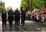 1 May 2016; The Mayo Under 21 Champions in attendence at The 1916 commemoration parade. Castlbar, Mayo. Picture credit: Tomás Greally / SPORTSFILE