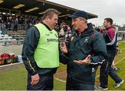 1 May 2016; Offaly manager Eamonn Kelly, left, and Westmeath manager Michael Ryan, after the game. Leinster GAA Hurling Championship Qualifier, Round 1, Westmeath v Offaly, TEG Cusack Park, Mullingar, Co. Westmeath. Photo by Sportsfile