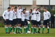 4 May 2016; Republic of Ireland players react after David Long missed his penalty during the penalty shootout. Defence Forces European Championships Qualifier, Republic of Ireland v France. Mervue Park, Galway. Picture credit: Diarmuid Greene / SPORTSFILE