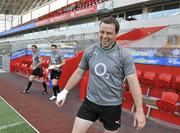 2 June 2010; Ireland's Marcus Horan makes his way onto the pitch for squad training ahead of their MasterCard Trophy match against the Barbarians on Friday night. Thomond Park, Limerick. Picture credit: Diarmuid Greene / SPORTSFILE