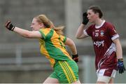 7 May 2016; Amber Barrett, Donegal, celebrates scoring her sides first goal. Lidl Ladies Football National League, Division 2, Final, Donegal v Westmeath. Parnell Park, Dublin. Picture credit: Piaras Ó Mídheach / SPORTSFILE