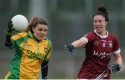 7 May 2016; Niamh Hegarty, Donegal, in action against Maud Annie Foley, Westmeath. Lidl Ladies Football National League, Division 2, Final, Donegal v Westmeath. Parnell Park, Dublin. Picture credit: Piaras Ó Mídheach / SPORTSFILE