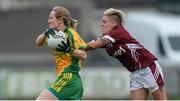 7 May 2016; Karen Guthrie, Donegal, in action against Leona Archibald, Westmeath. Lidl Ladies Football National League, Division 2, Final, Donegal v Westmeath. Parnell Park, Dublin. Picture credit: Piaras Ó Mídheach / SPORTSFILE
