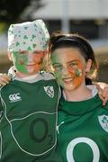 4 June 2010; Ireland supporters Ellie, age 6, left, and Niamh O'Dwyer, age 11, from Limerick, ahead of the game. The MasterCard Trophy, Ireland v Barbarians, Thomond Park, Limerick. Picture credit: Stephen McCarthy / SPORTSFILE