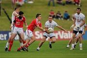 5 June 2010; Andy McDonnell, Louth, in action against Brian Flanagan, Kildare. Leinster GAA Football Senior Championship Quarter-Final, Louth v Kildare, Pairc Tailteann, Navan, Co. Meath. Photo by Sportsfile