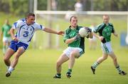 6 June 2010; Eddie Mulchay, Limerick, in action against John Wall, Waterford. Munster GAA Football Junior Championship Semi-Final, Waterford v Limerick, Fraher Field, Dungarvan, Co. Waterford. Picture credit: Brian Lawless / SPORTSFILE