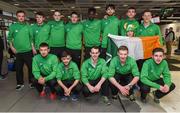 8 May 2016; Members of the Ireland CP Football team return from their CP Football Pre-Paralympic Games tournament which was held in Salou, Spain. The tournament saw a very impressive performance from all areas of the pitch from the boys in green and resulted in them finishing in fifth positon after beating the USA 4-1 in their final play-off match. Dublin Airport, Dublin. Picture credit: Stephen McCarthy / SPORTSFILE