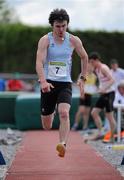 5 June 2010; Ciaran Dolan, St Michael's, Enniskillen, Co. Fermanagh, in action during the Senior Boys Long Jump during the Woodie’s DIY Irish Schools’ Track and Field Championship. Tullamore Harriers Stadium, Tullamore, Co. Offaly. Picture credit: Brendan Moran / SPORTSFILE