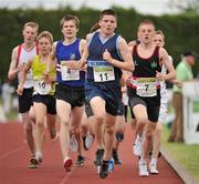 5 June 2010; Cullen Lynch, Douglas Community School, Douglas, Co. Cork, leads the field during the Senior Boys 1500m at the Woodie’s DIY Irish Schools’ Track and Field Championship. Tullamore Harriers Stadium, Tullamore, Co. Offaly. Picture credit: Brendan Moran / SPORTSFILE