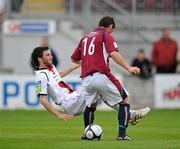 8 June 2010; Killian Brennan, Bohemians, in action against Gary Curran, Galway United. Airtricity League Premier Division, Galway United v Bohemians, Terryland Park, Galway. Picture credit: David Maher / SPORTSFILE