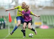 11 May 2016; Amber Deegan, Newport Town FC, Co. Tipperary, in action against Caroline Barron, Thomastown United FC, Co. Kilkenny. Aviva Stadium, Dublin. Picture credit: Matt Browne / SPORTSFILE