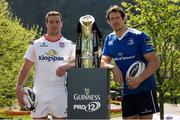 12 May 2016; Ulster's Rob Herring, left, and Leinster's Mike McCarthy during the Guinness PRO12 media preview. Ross Fountain, Princes Street Gardens, Edinburgh, Scotland. Picture credit: Graham Stuart / SPORTSFILE